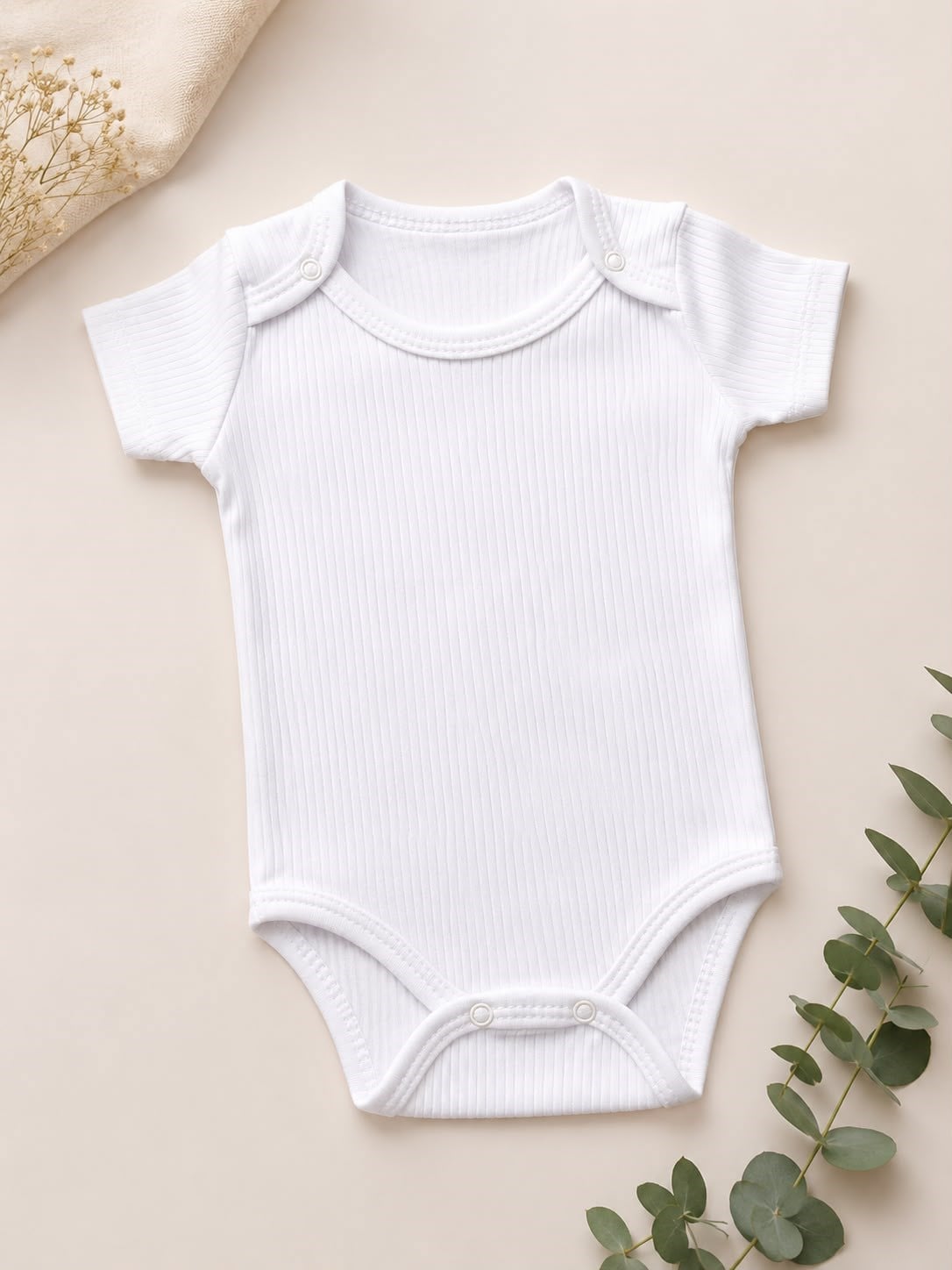 PREMİUM FİTİLLİ KISA KOLLU ÇITÇITLI BEBEK BODY 