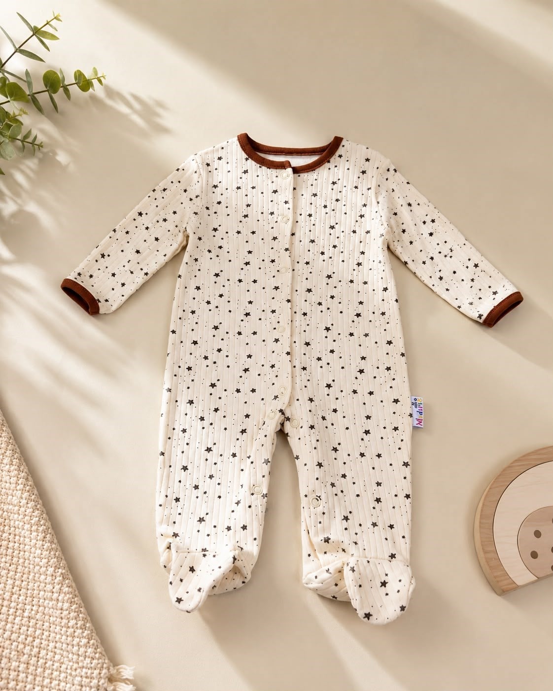 YILDIZ DESENLİ FİTİLLİ BEBEK TULUM 