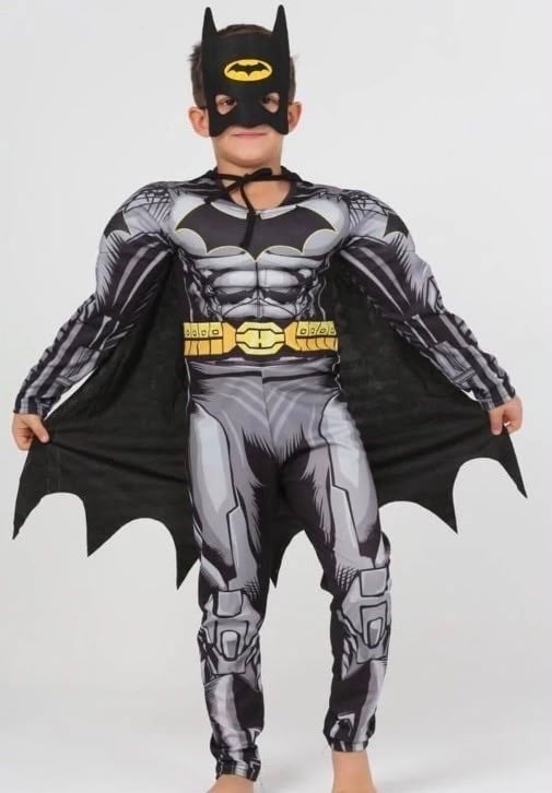 Batman Marvel Süper Kahraman Çocuk Kaslı Kostüm 