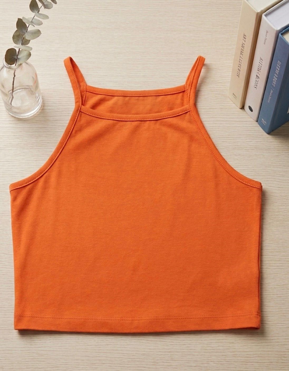 KIZ ÇOCUK TURUNCU İP ASKILI CROP ATLET 