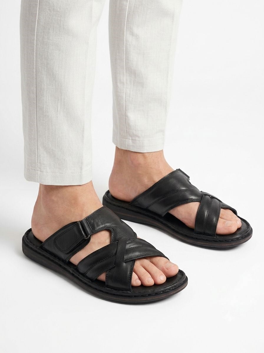 Ortobella Comfort Hakiki Deri Erkek Terlik 1143
