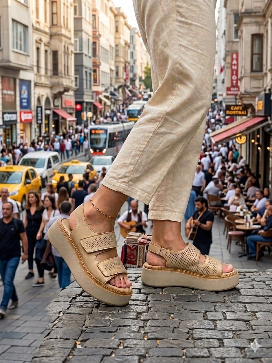 Ortobella Comfort Hakiki Deri Kadın Sandalet 1150