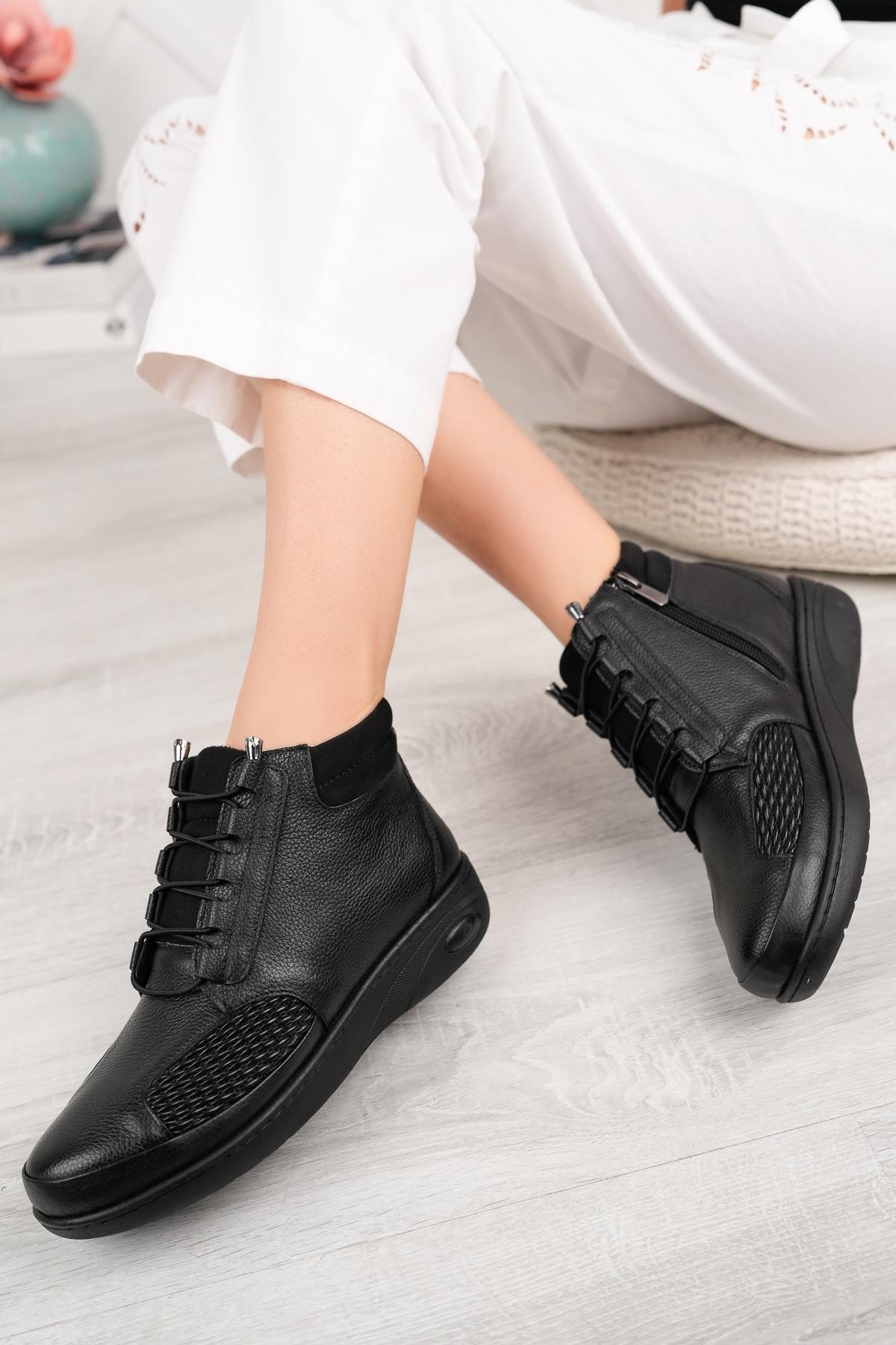 Ortobella Hakiki Deri Comfort Kadın Halluks Valgus Bot OB823700