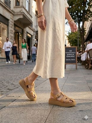 Ortobella Comfort Hakiki Deri Kadın Sandalet 1174