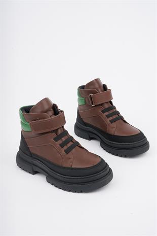 Ortobella Günlük Hakiki Deri Comfort Erkek Çocuk Bot Taba OB0002