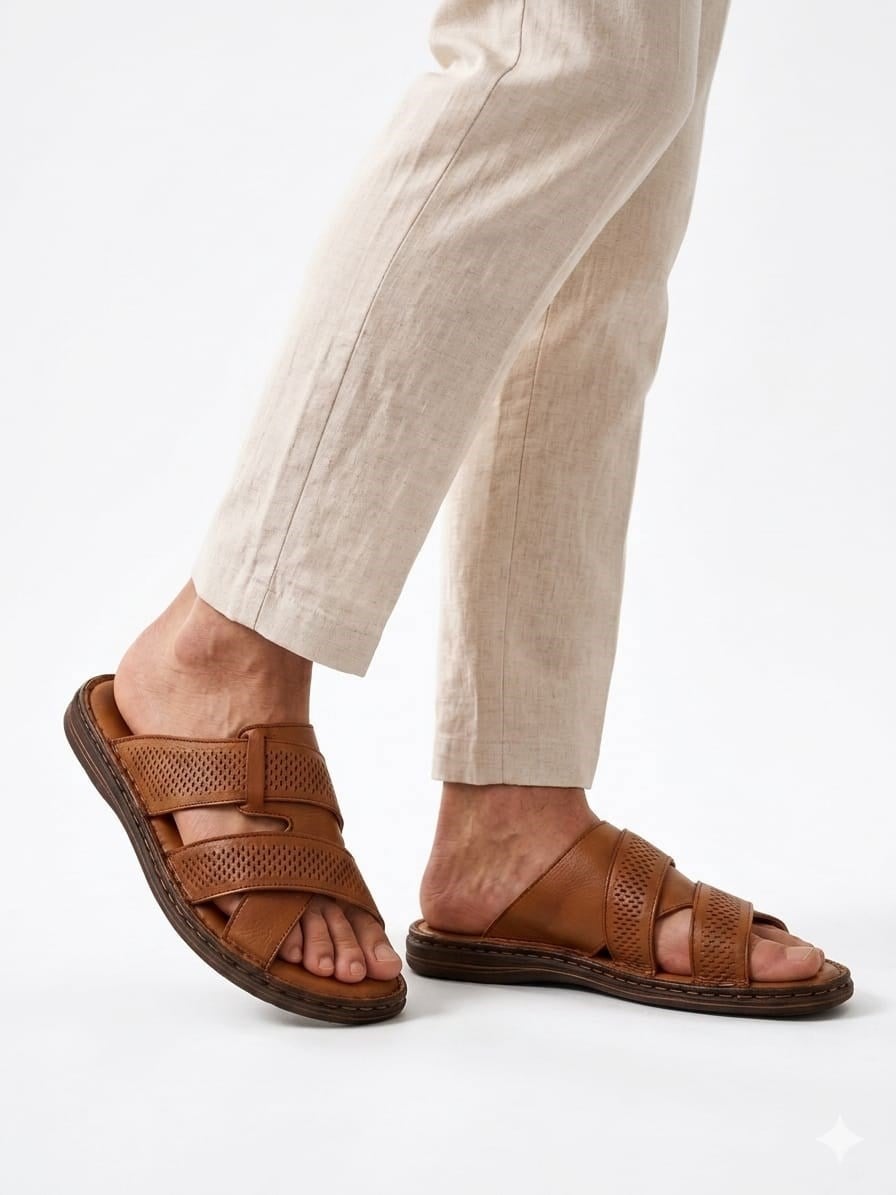 Ortobella Comfort Hakiki Deri Erkek Terlik 1501