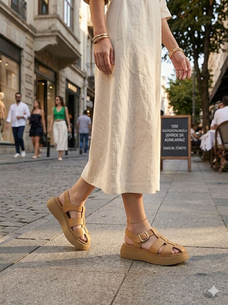 Ortobella Comfort Hakiki Deri Kadın Sandalet 1174
