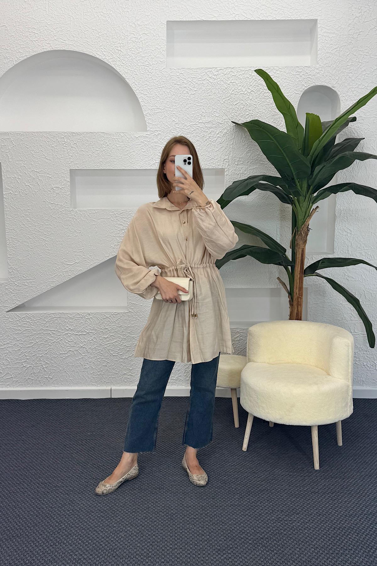 Beli Lastikli Modal Tunik Vizon