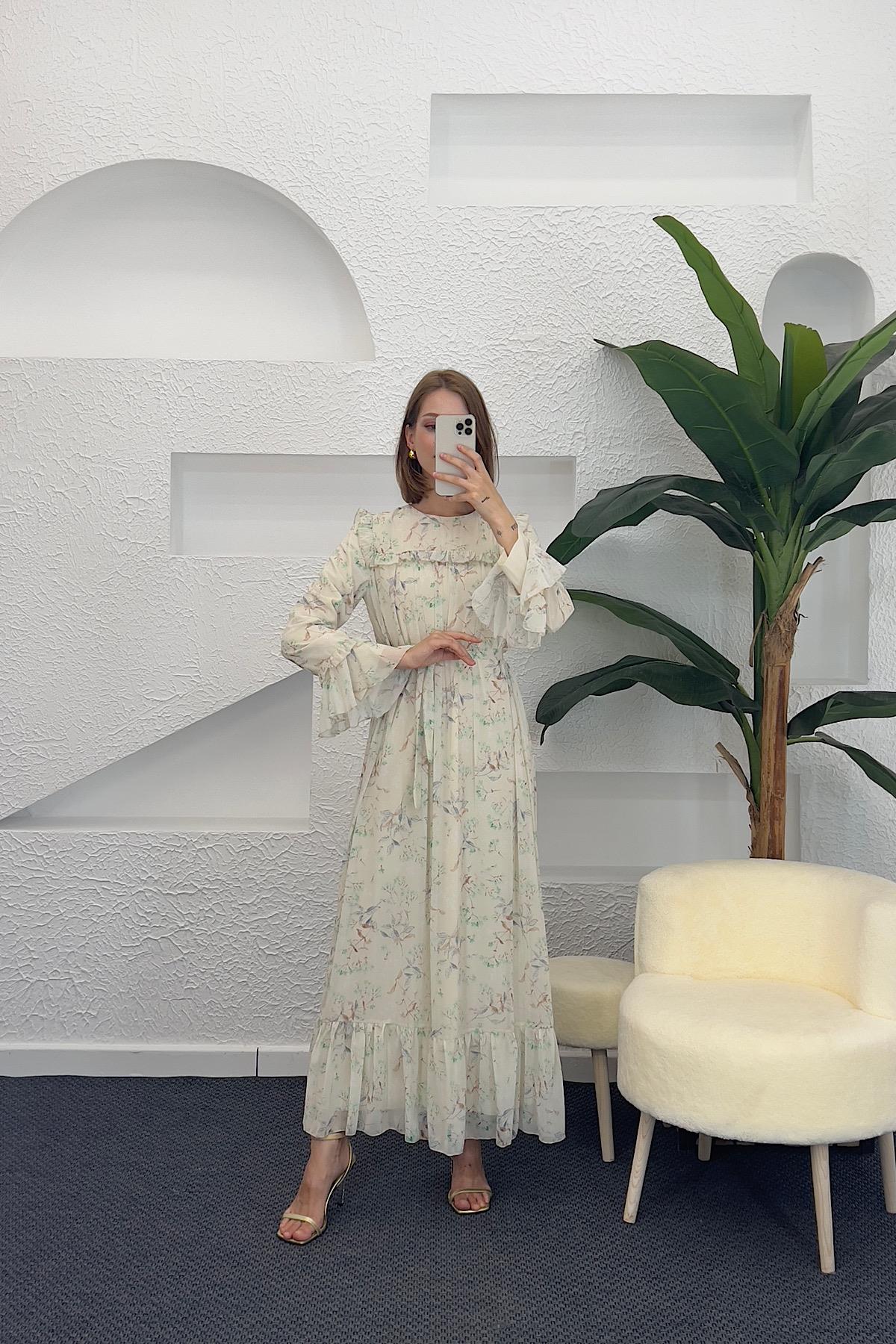 Julia Şifon Elbise Yeşil