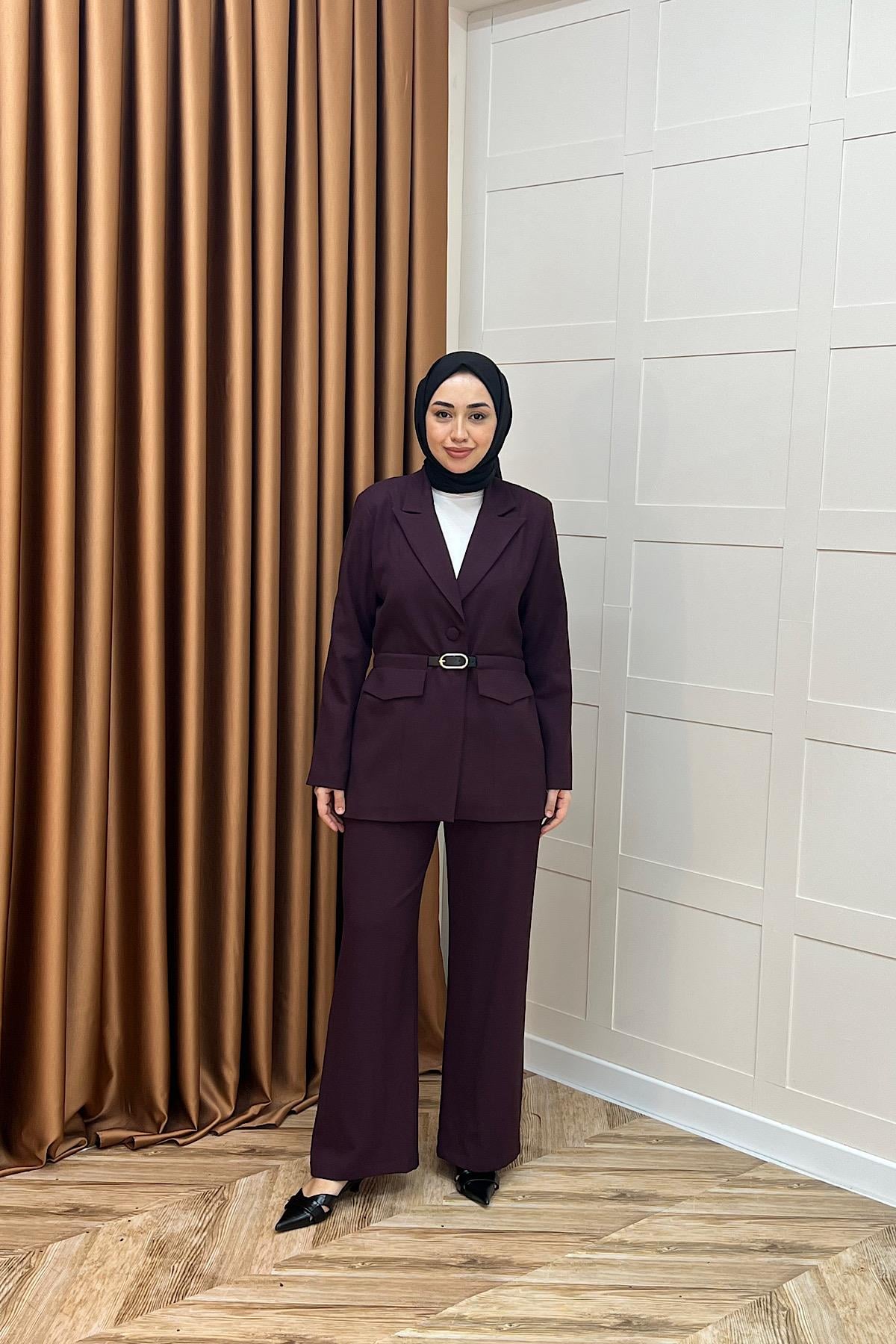 Lovel İkili Ceket Takım Mürdüm