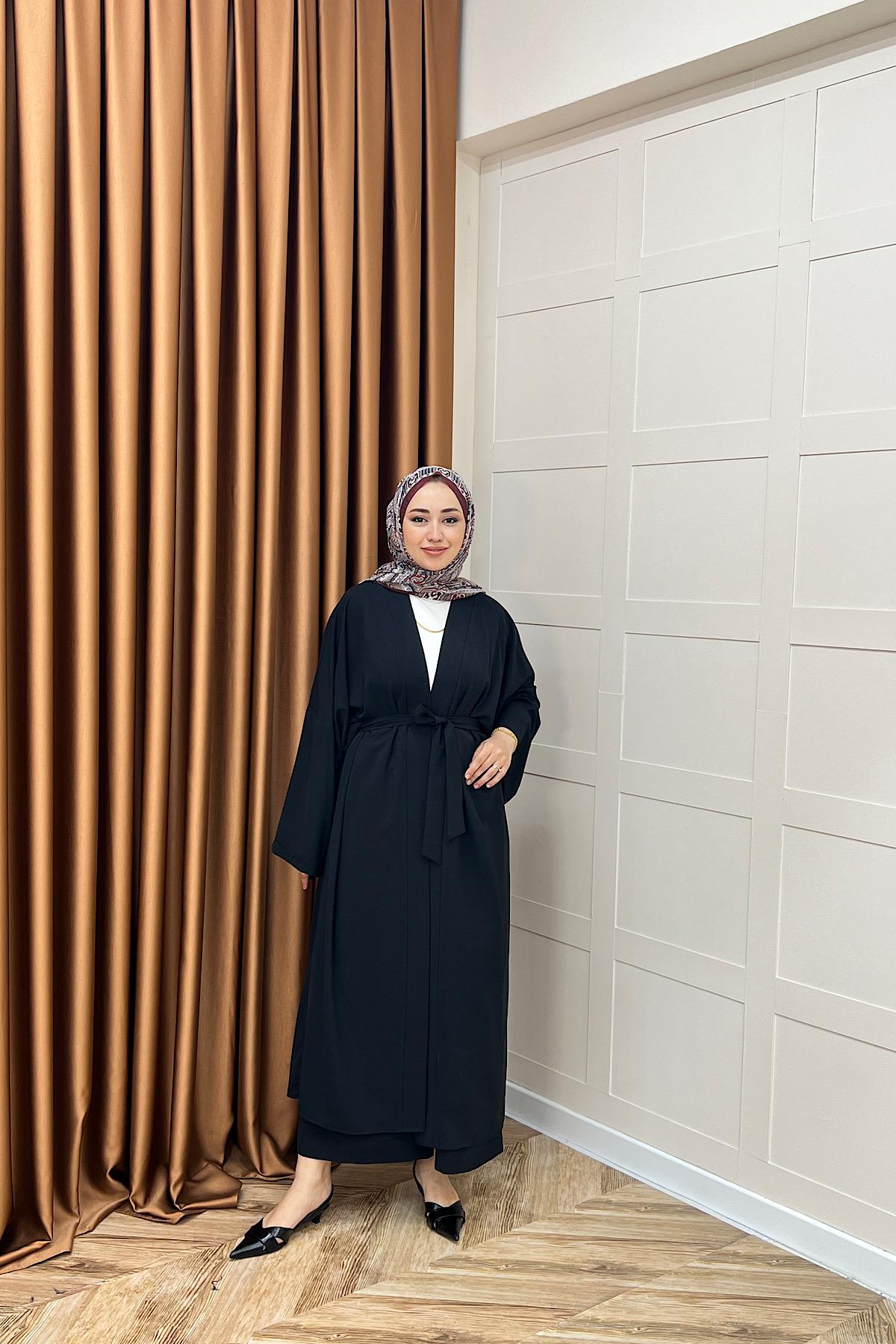 Mina İkili Kimono Takım Siyah