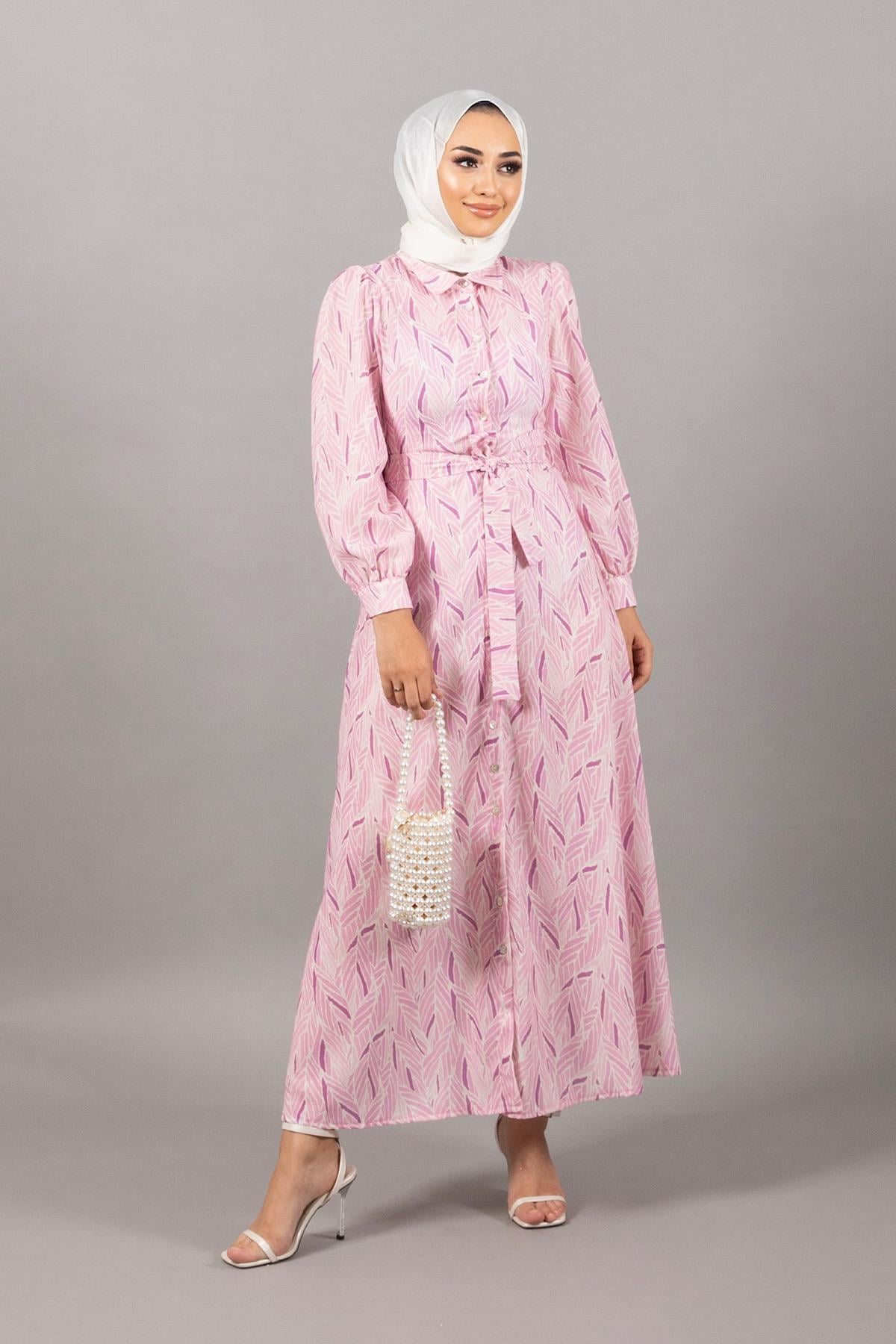 Nina Keten Elbise Pembe