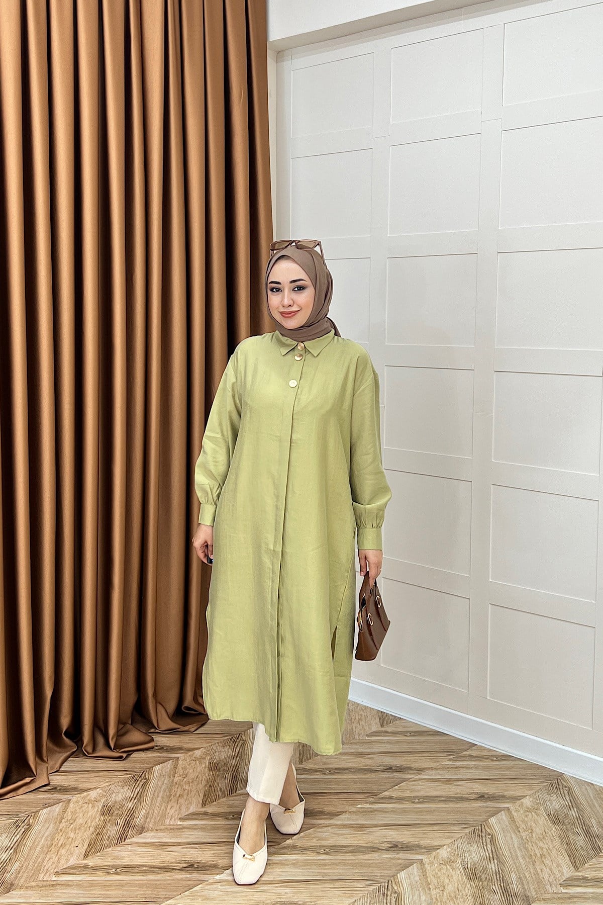 Zaina Uzun Tunik Yeşil
