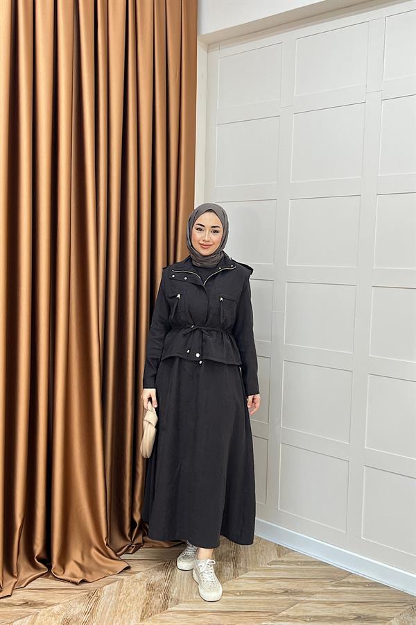 Alina İkili Elbise Kahverengi