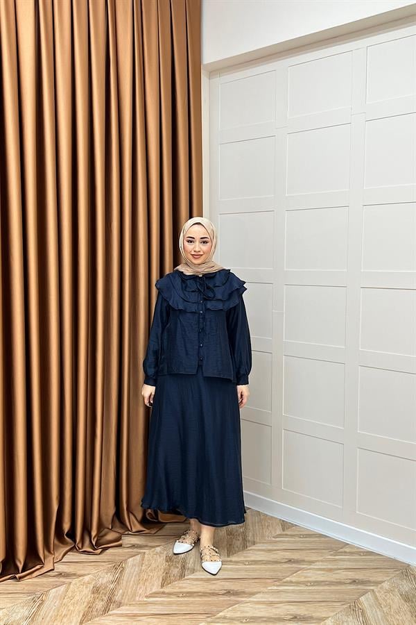 Asel İkili Etek Takım Lacivert