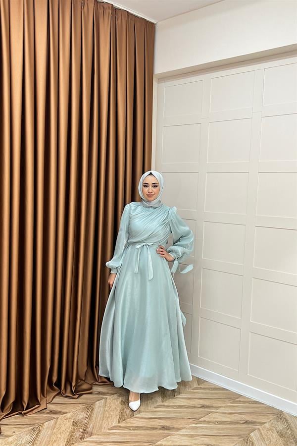 Göğüs Drapeli Abiye Mint