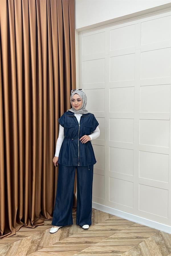 Lia Yelekli Takım Lacivert