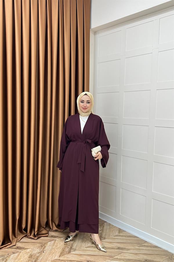 Mina İkili Kimono Takım Mürdüm