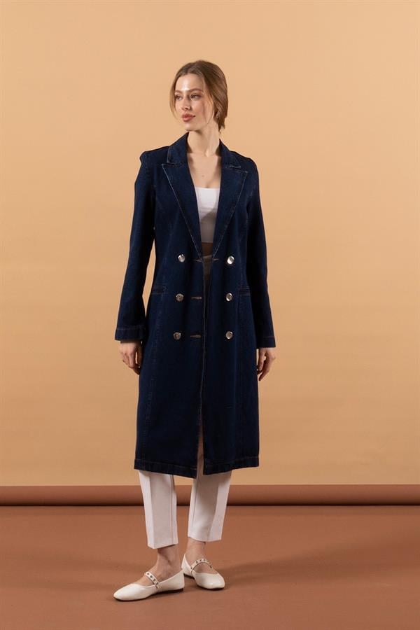Uzun Kot Ceket Lacivert