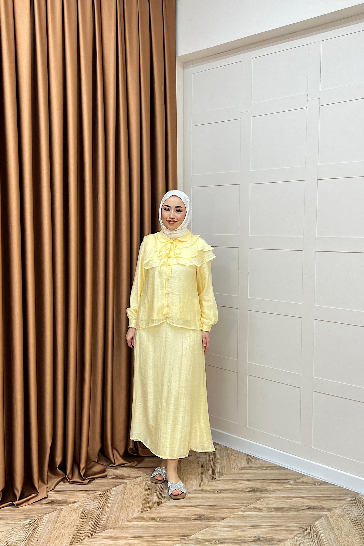 Asel İkili Etek Takım Sarı