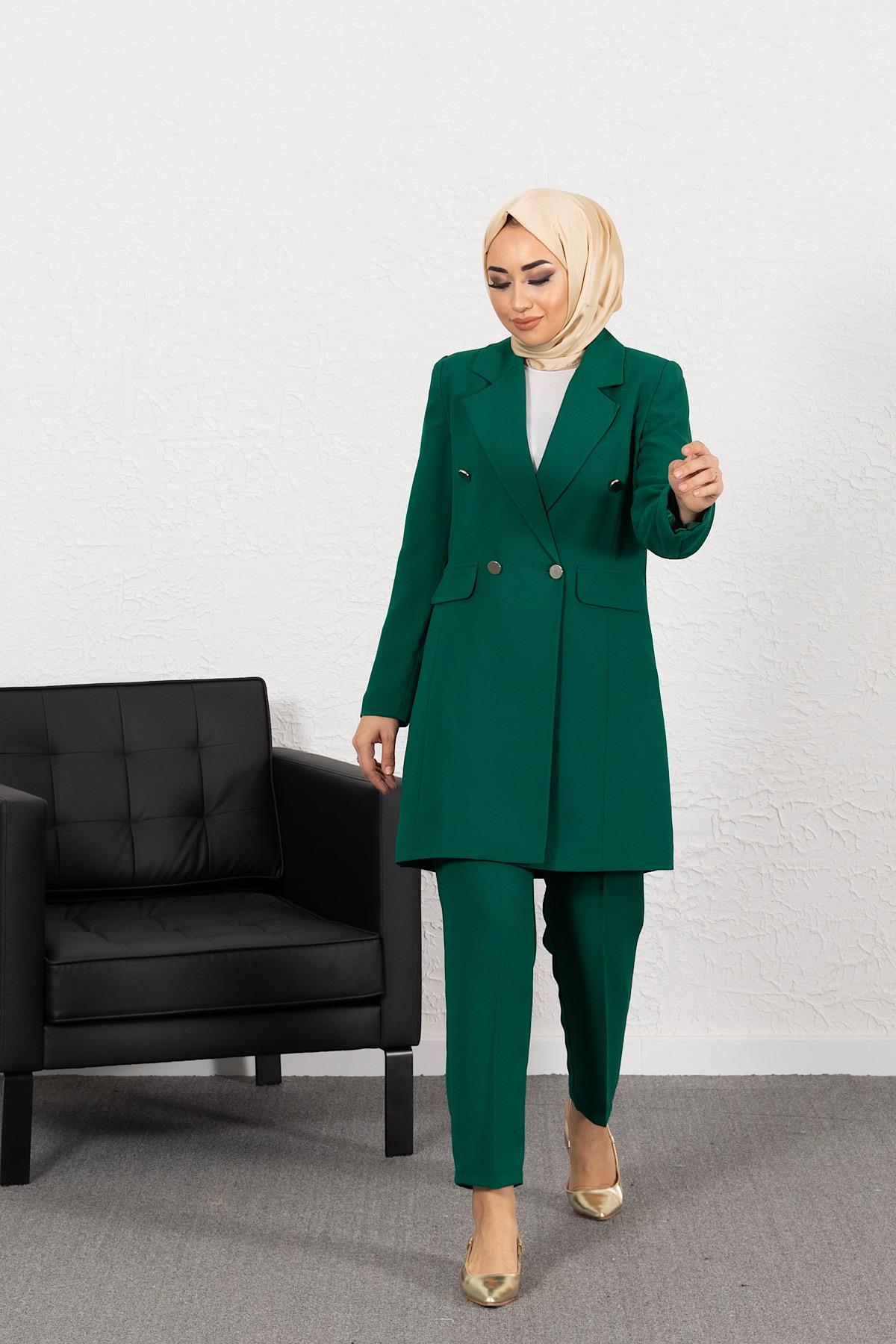 Blazer Ceketli İkili Takım Yeşil