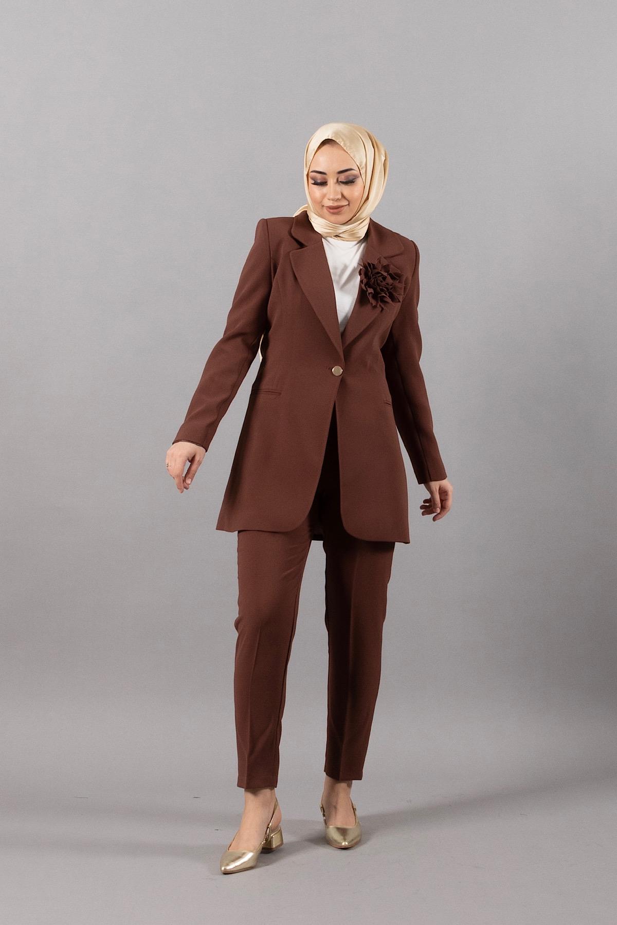 Cali Ceket Takım Kahverengi