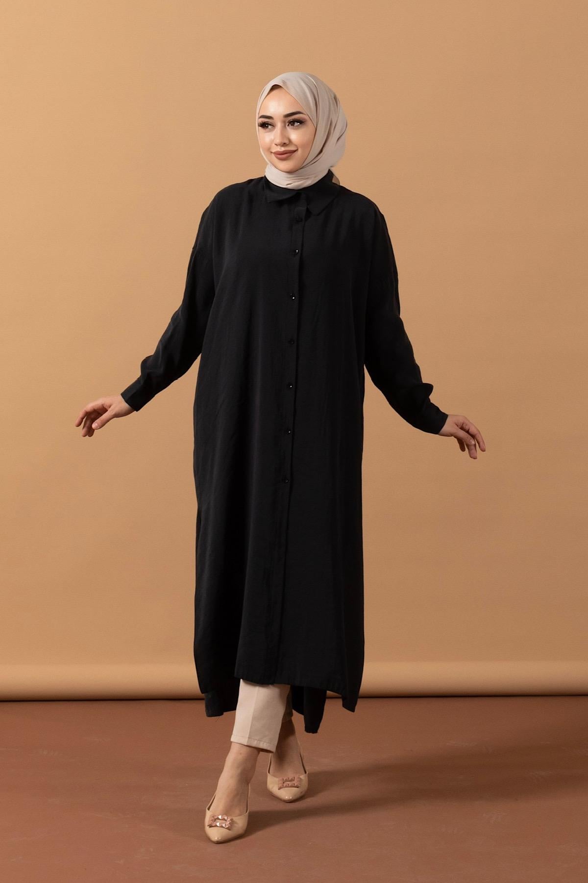 Cupra Uzun Tunik Siyah