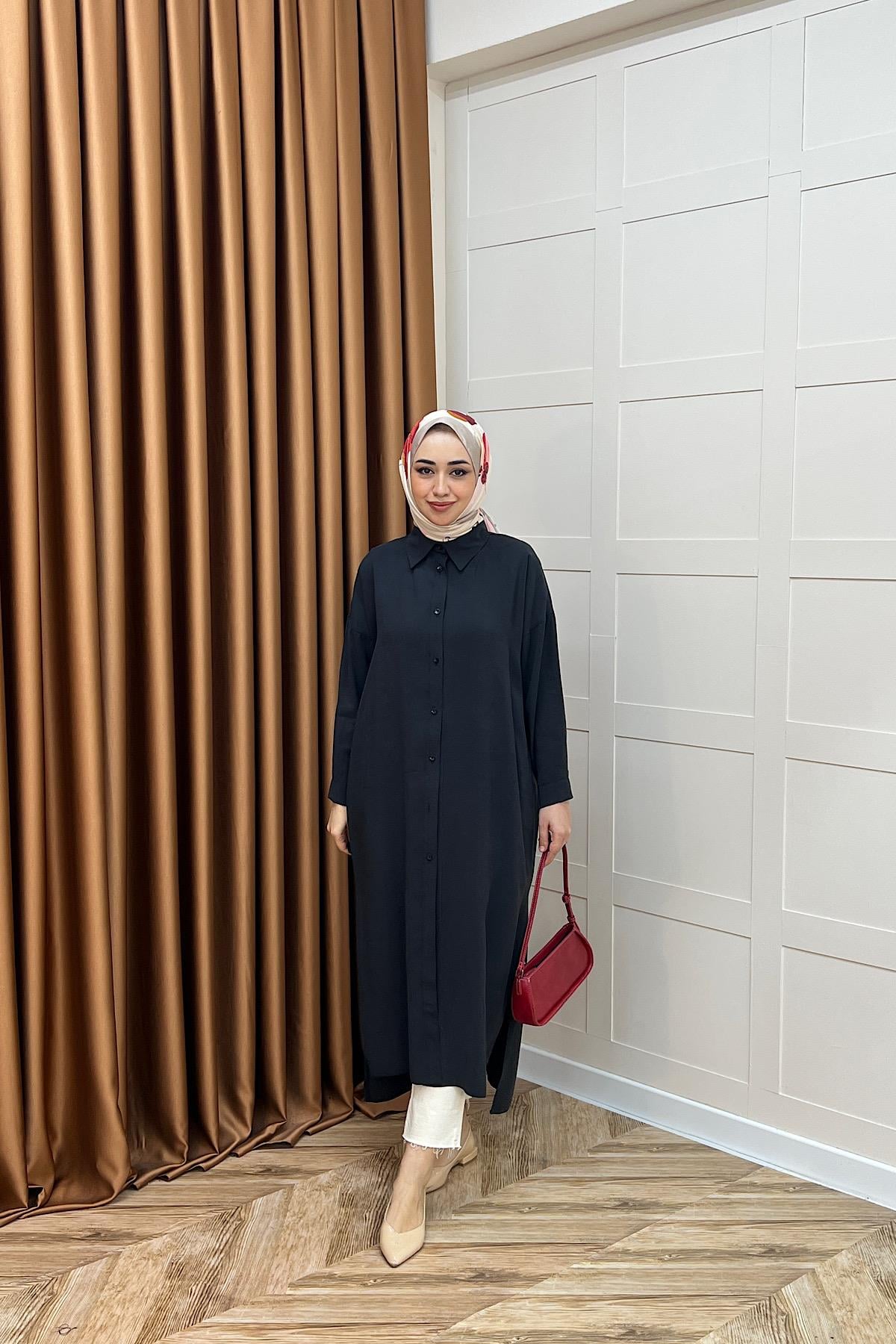 Cupra Uzun Tunik Siyah