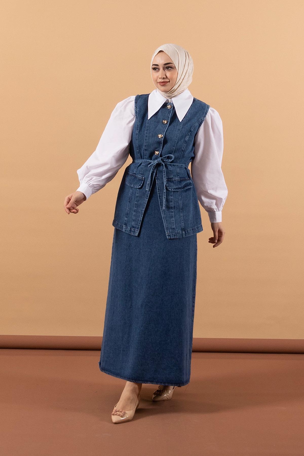 Etekli Kot Takım Mavi