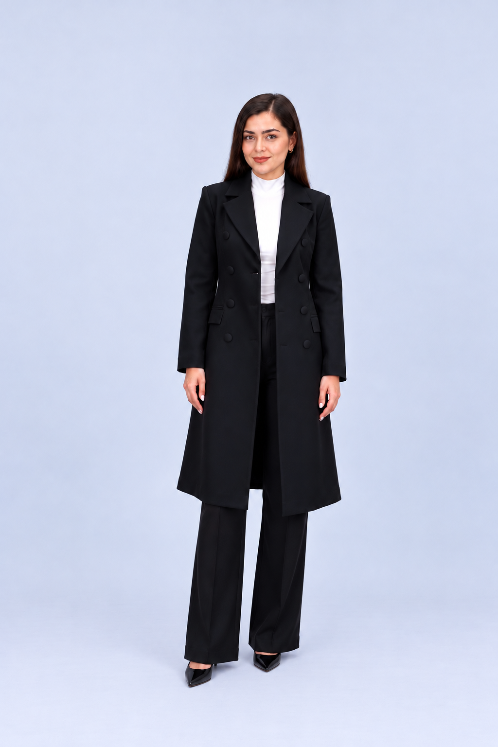 Fermin Uzun Blazer Ceket Siyah