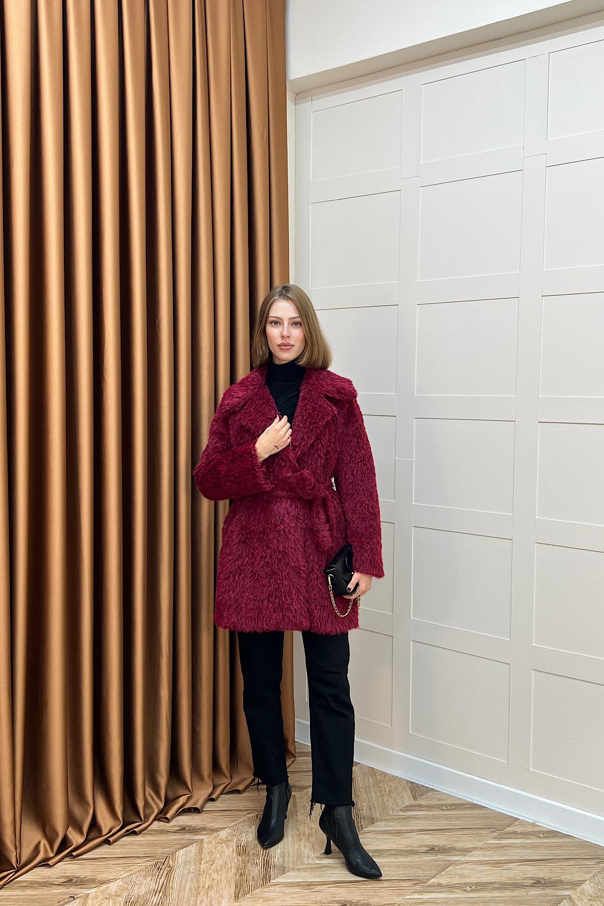 Grok Peluş Kaban Bordo