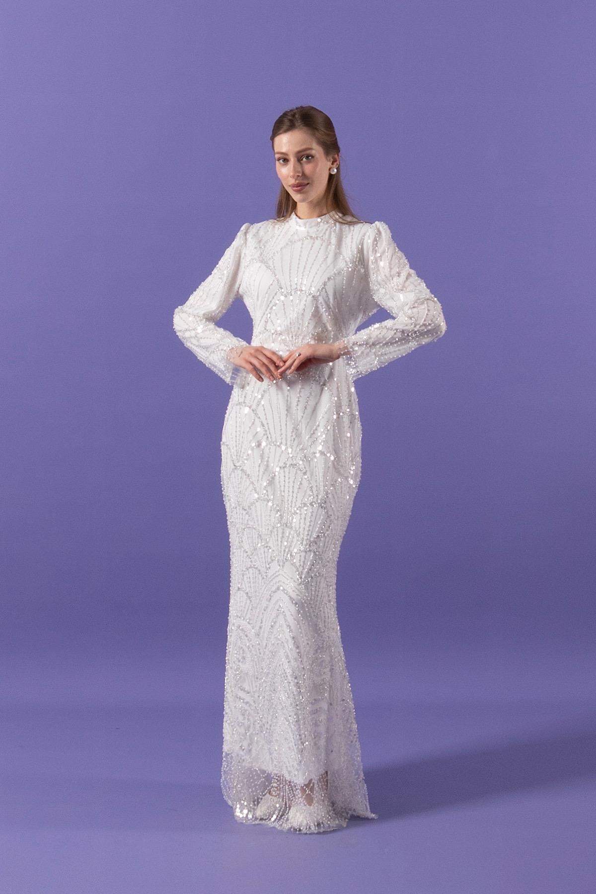 Hazal Tasarım Abiye Beyaz