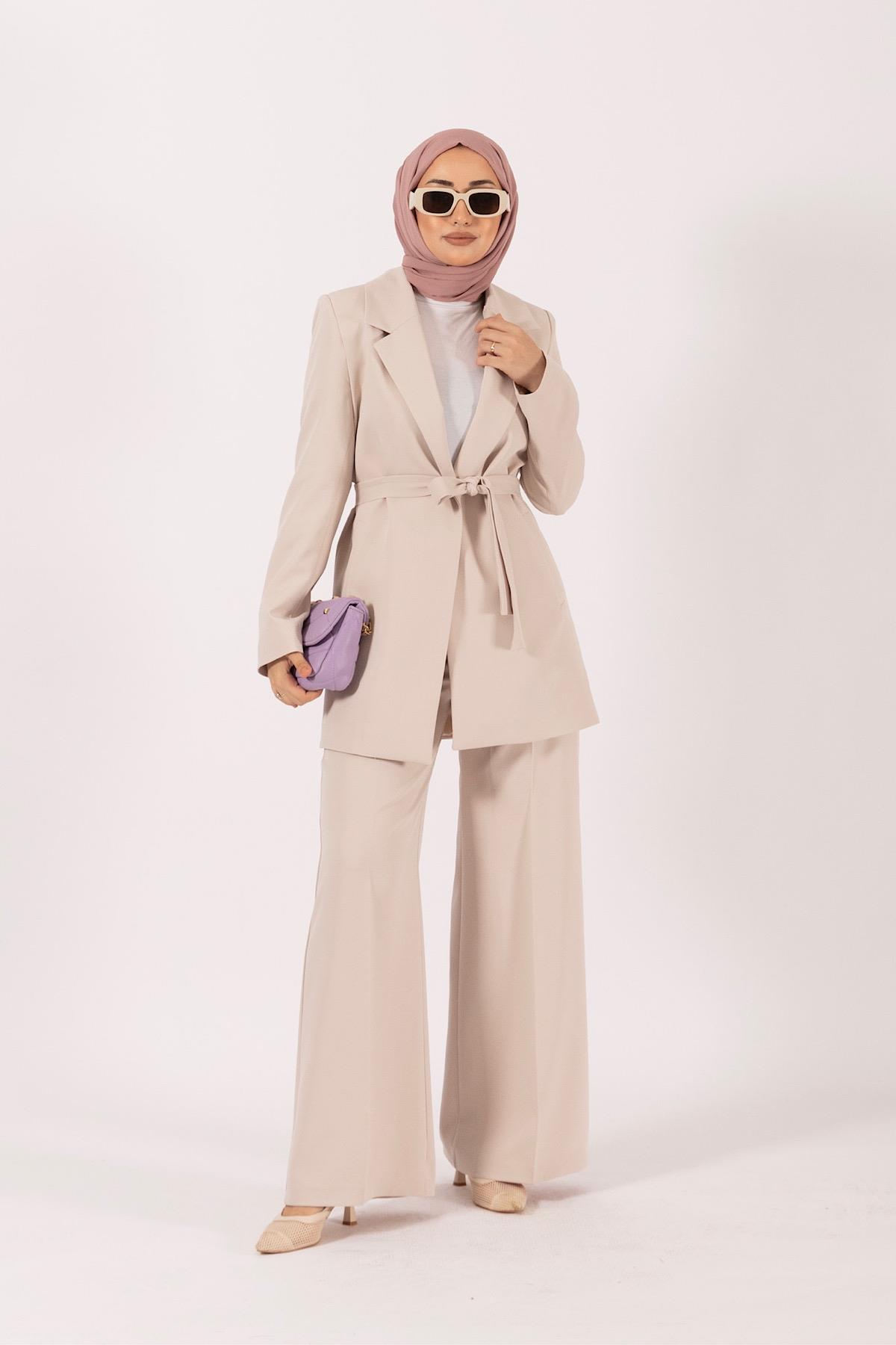 İkili Düz Ceket Takım Taş