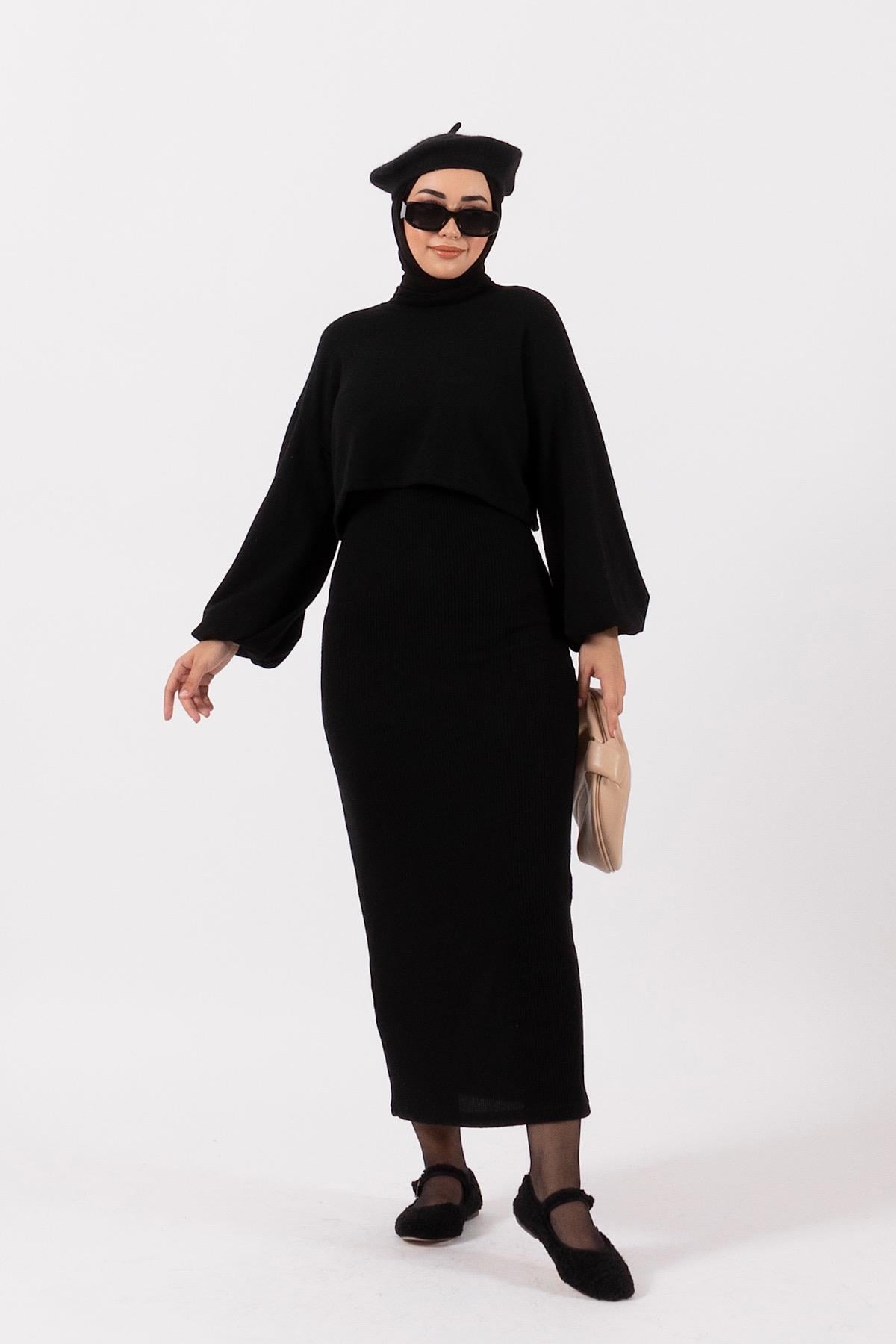 Lamis İkili Elbise Siyah