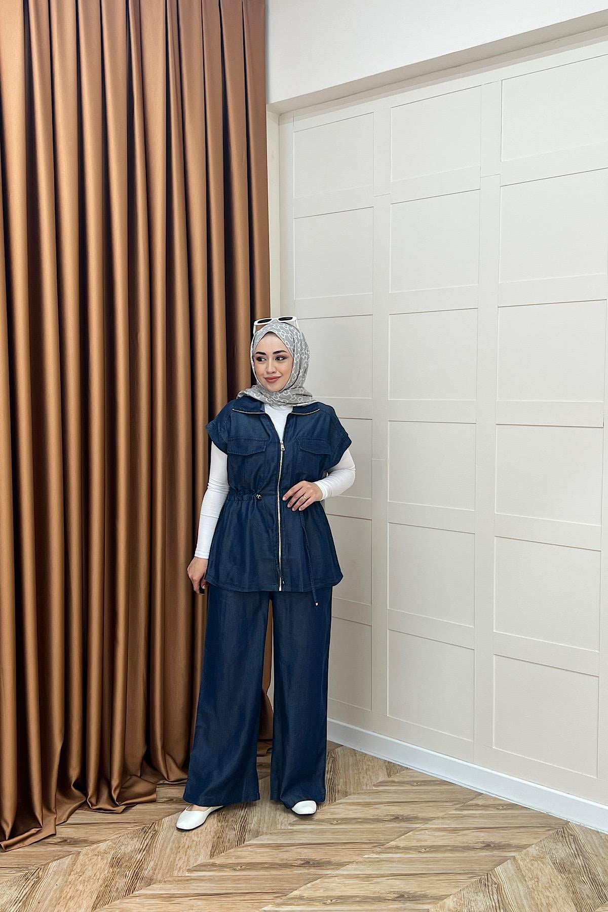 Lia Yelekli Takım Lacivert