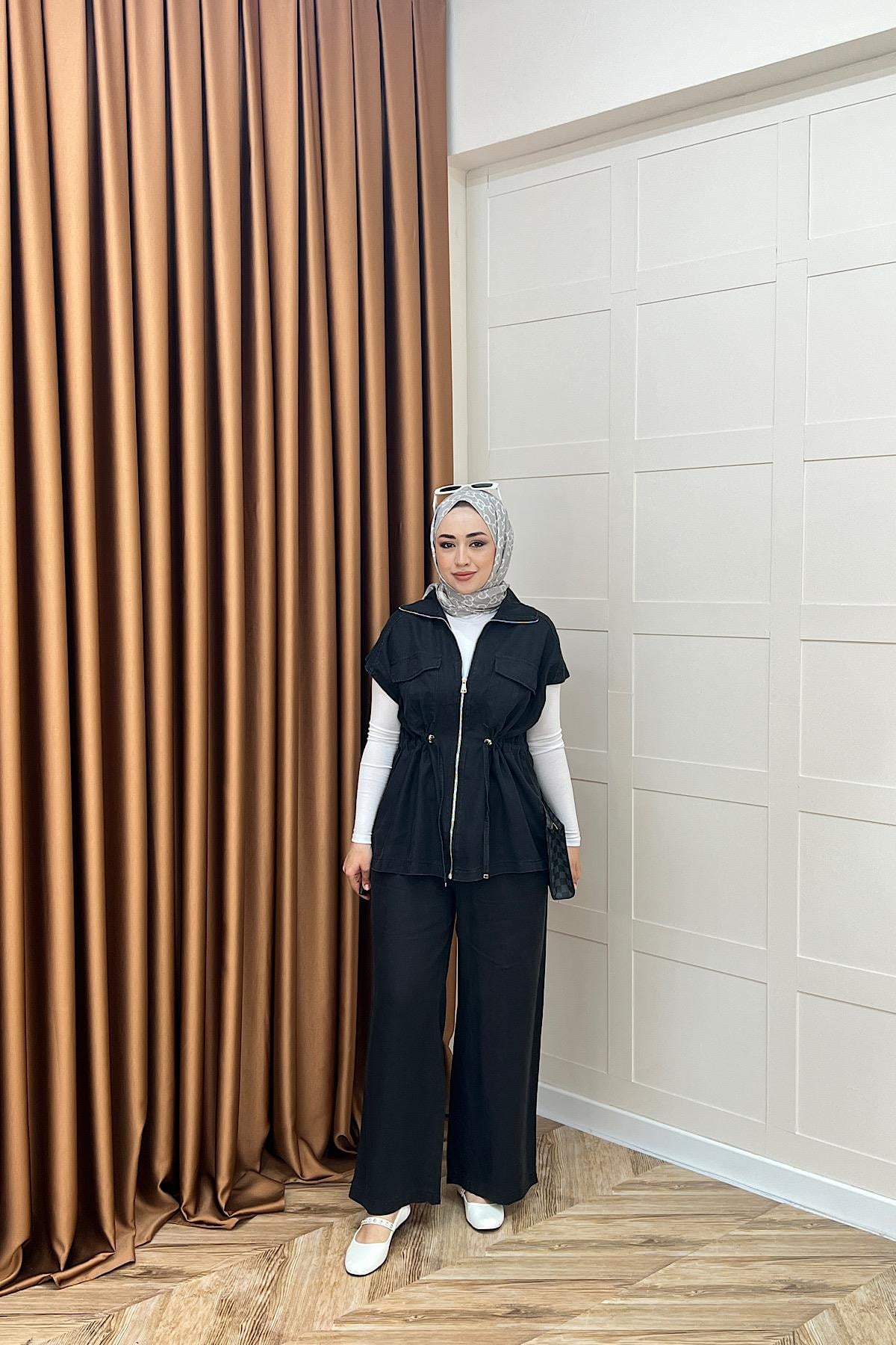 Lia Yelekli Takım Siyah