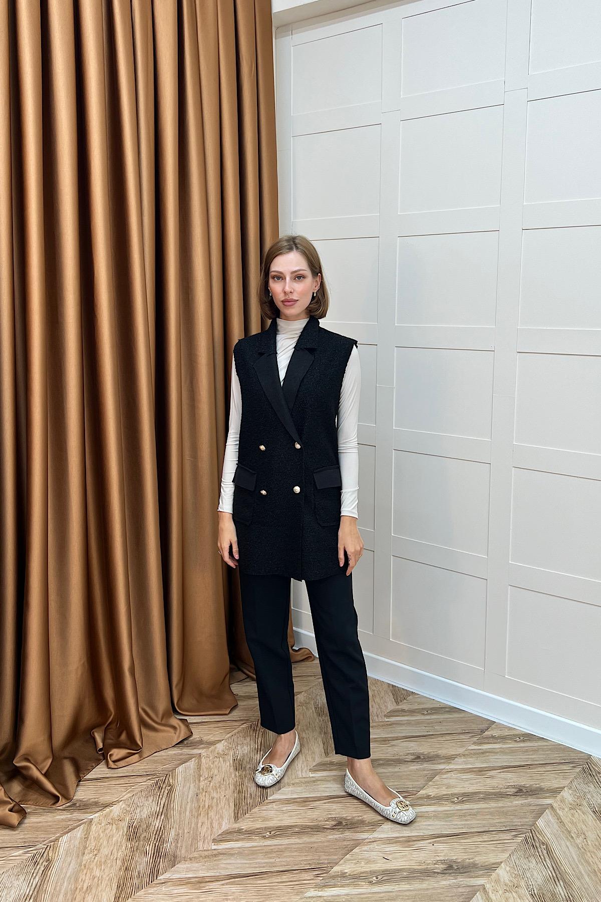 Maya Kısa Yelek Siyah