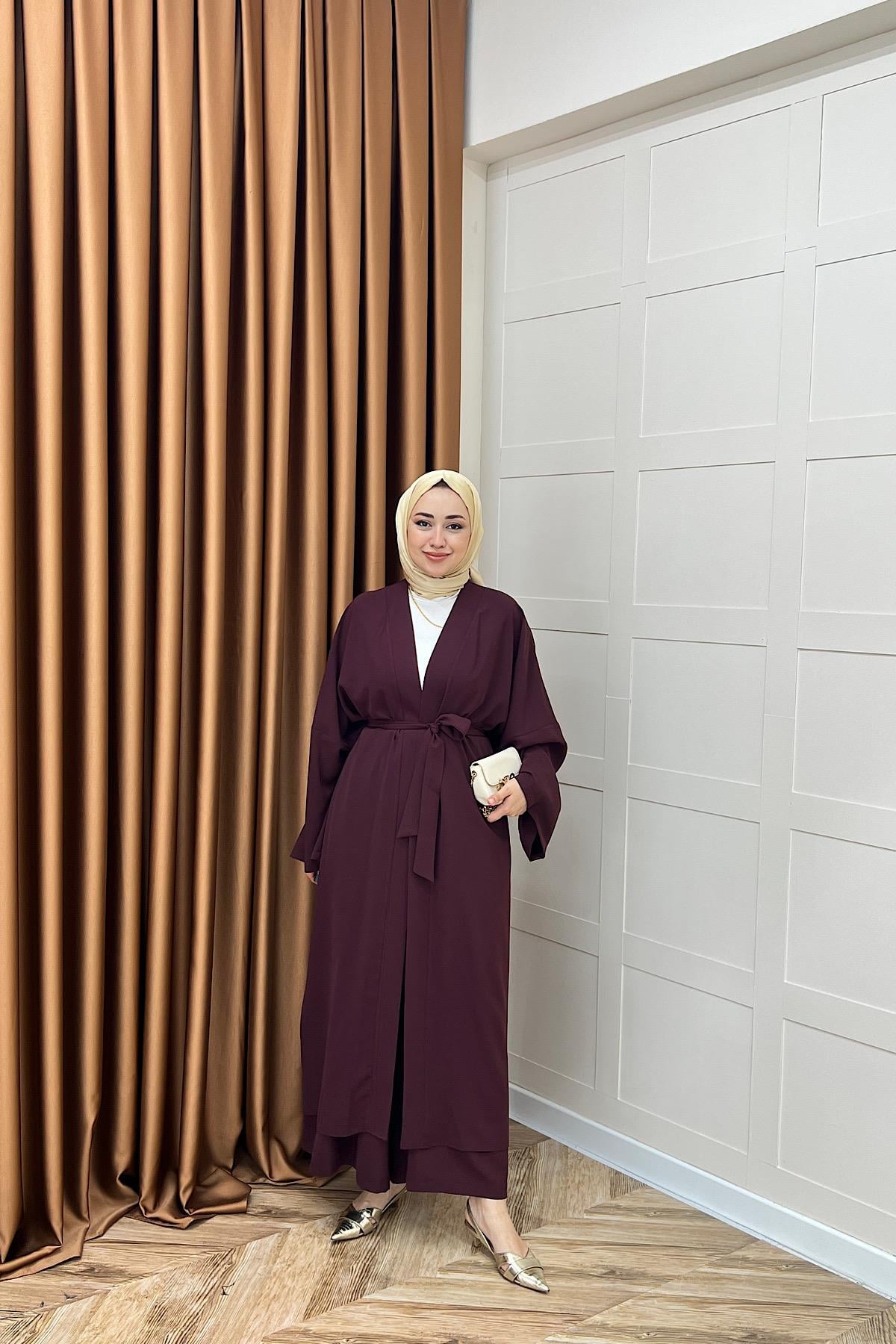 Mina İkili Kimono Takım Mürdüm