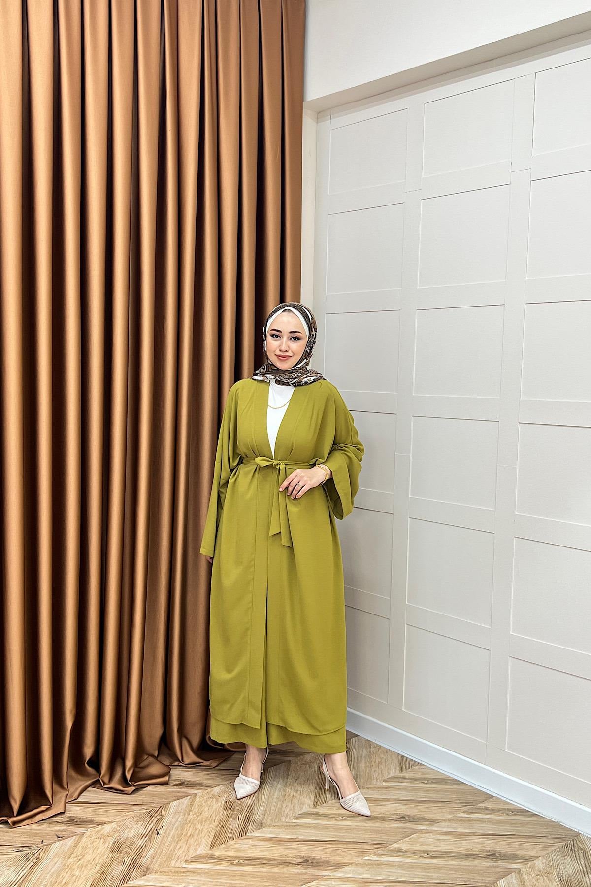 Mina İkili Kimono Takım Yağ Yeşili