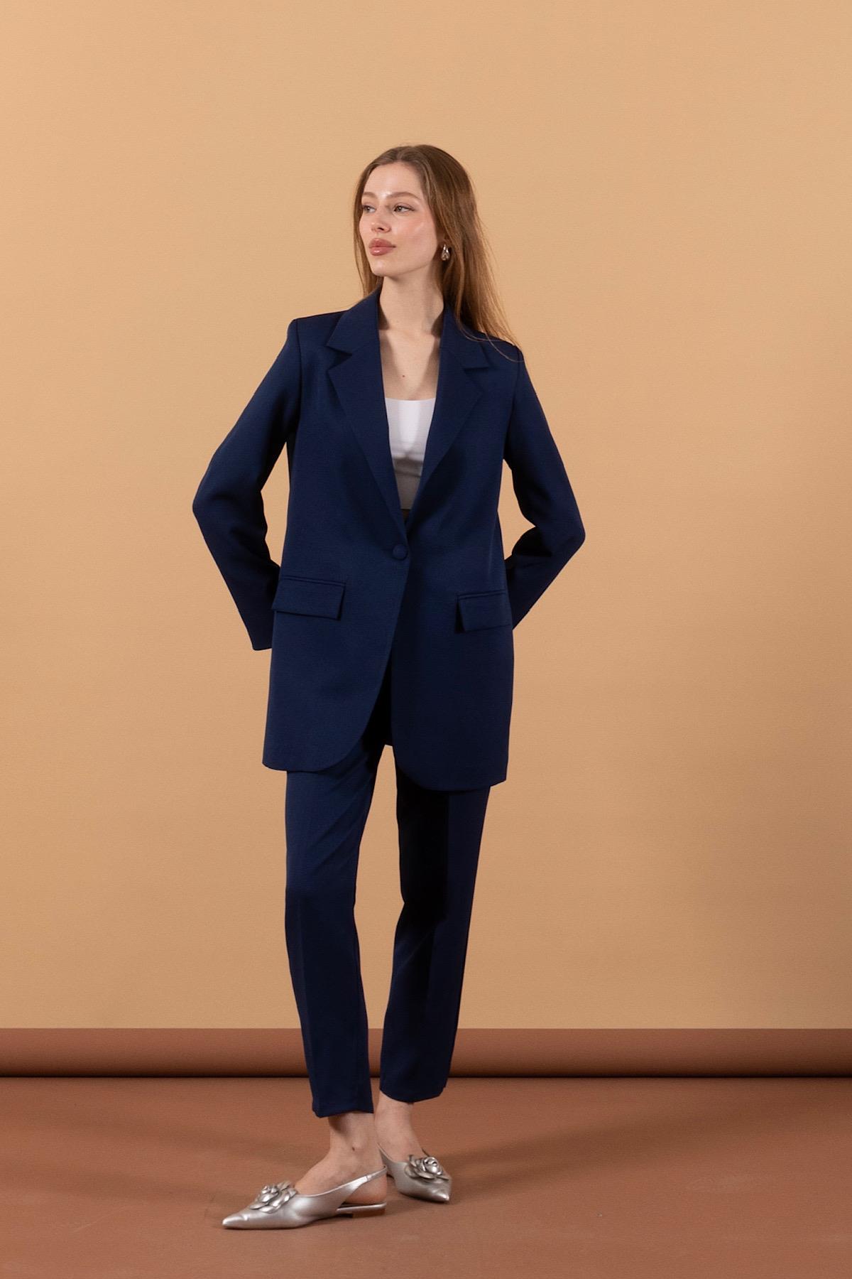 Tek Düğmeli Ceket Takım Lacivert