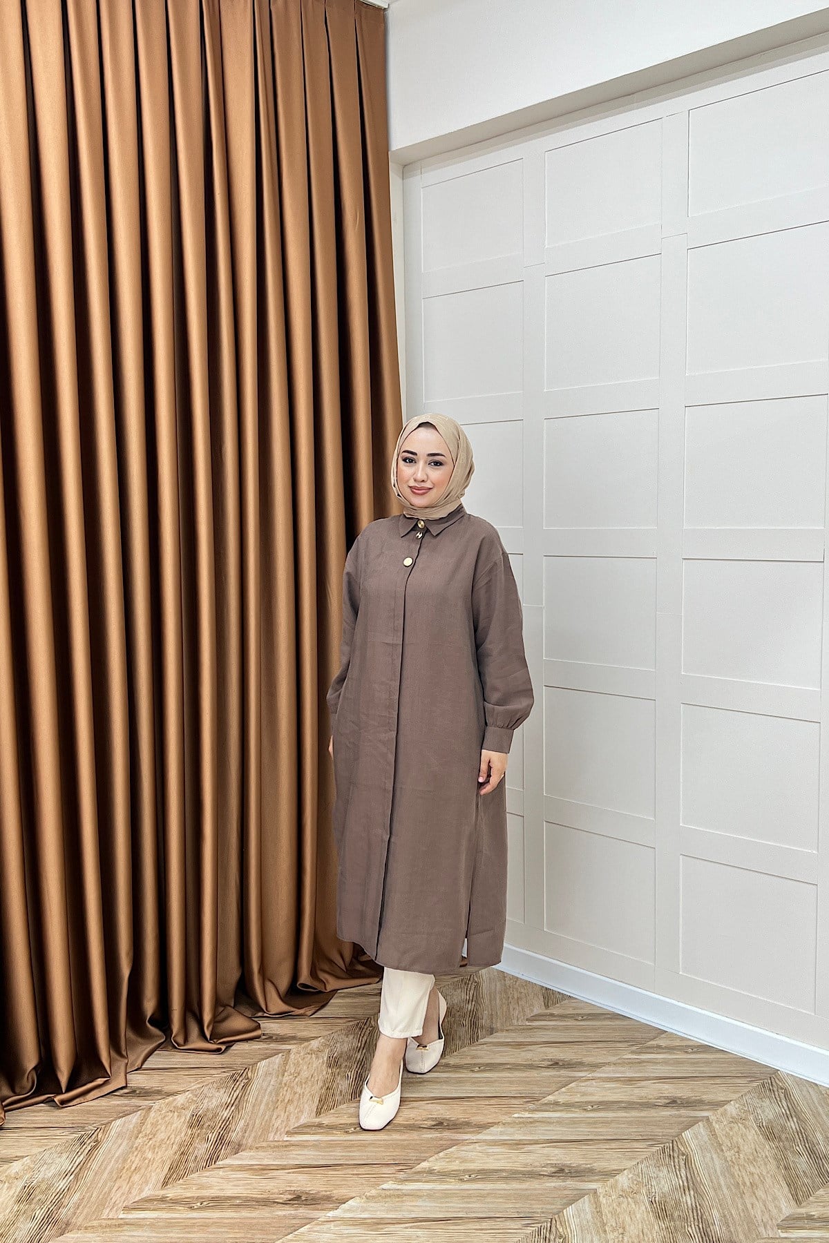 Zaina Uzun Tunik Kahverengi