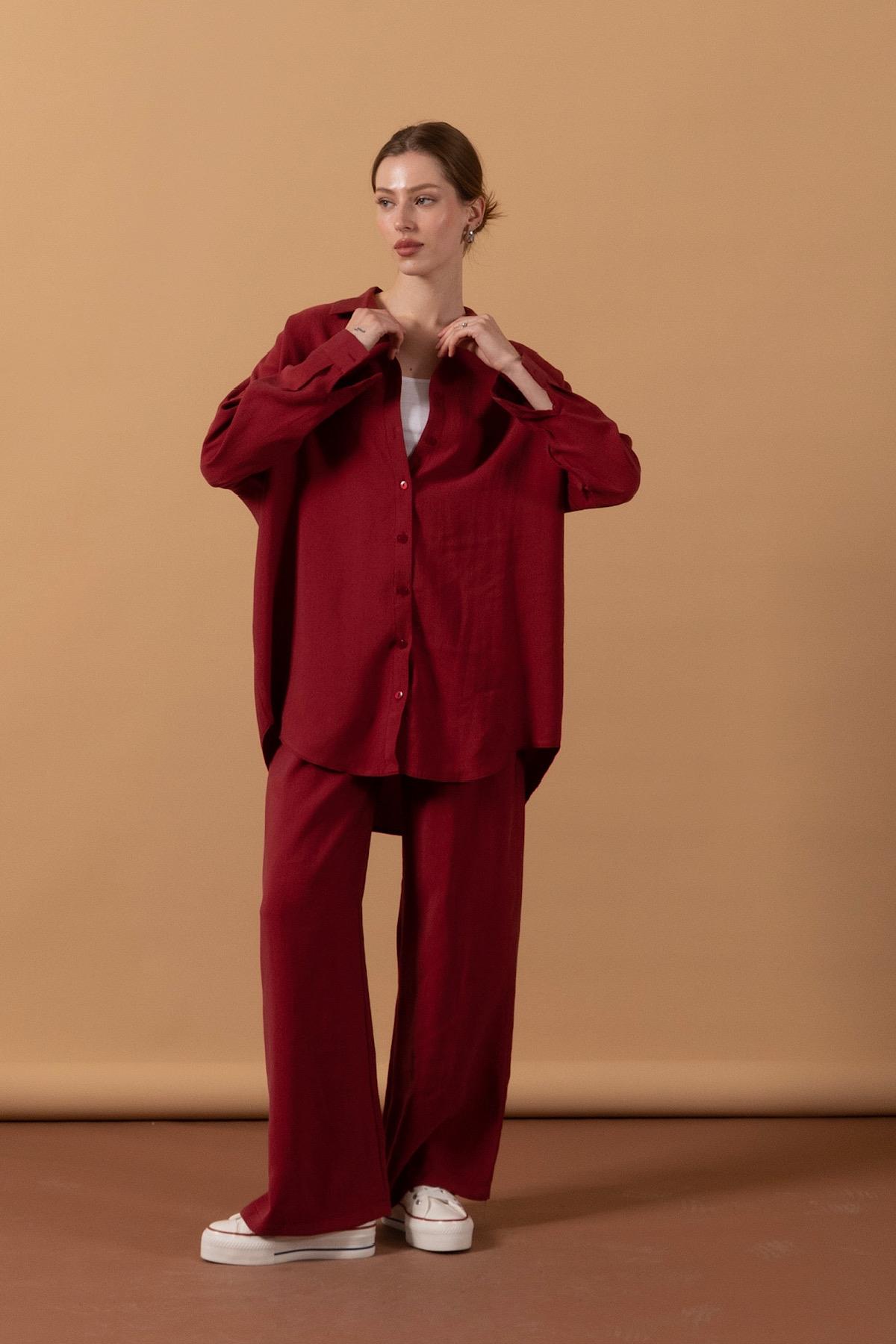 Zeva İkili Takım Bordo