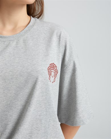 Medusa Oversize T-Shirt (Gri)