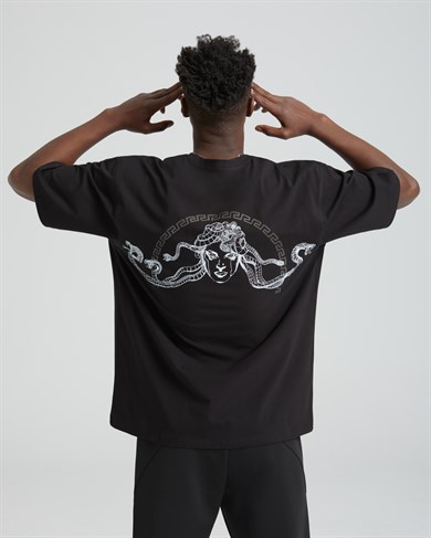 Gorgon Serpent Oversized T-Shirt (Siyah)