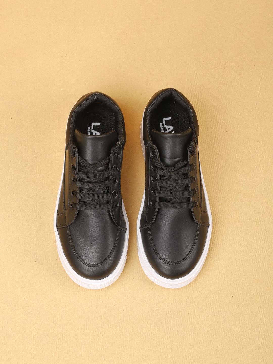 vektro Yüksek Tabanlı Şık ve Rahat Günlük Kadın Kalın Taban Siyah Sneaker