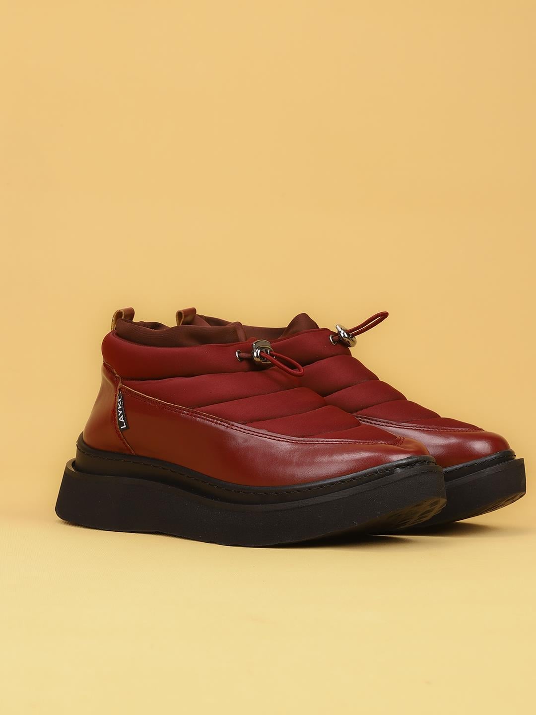 LUXOR Kadın Dolgulu Kışlık Bordo Sneaker Bot