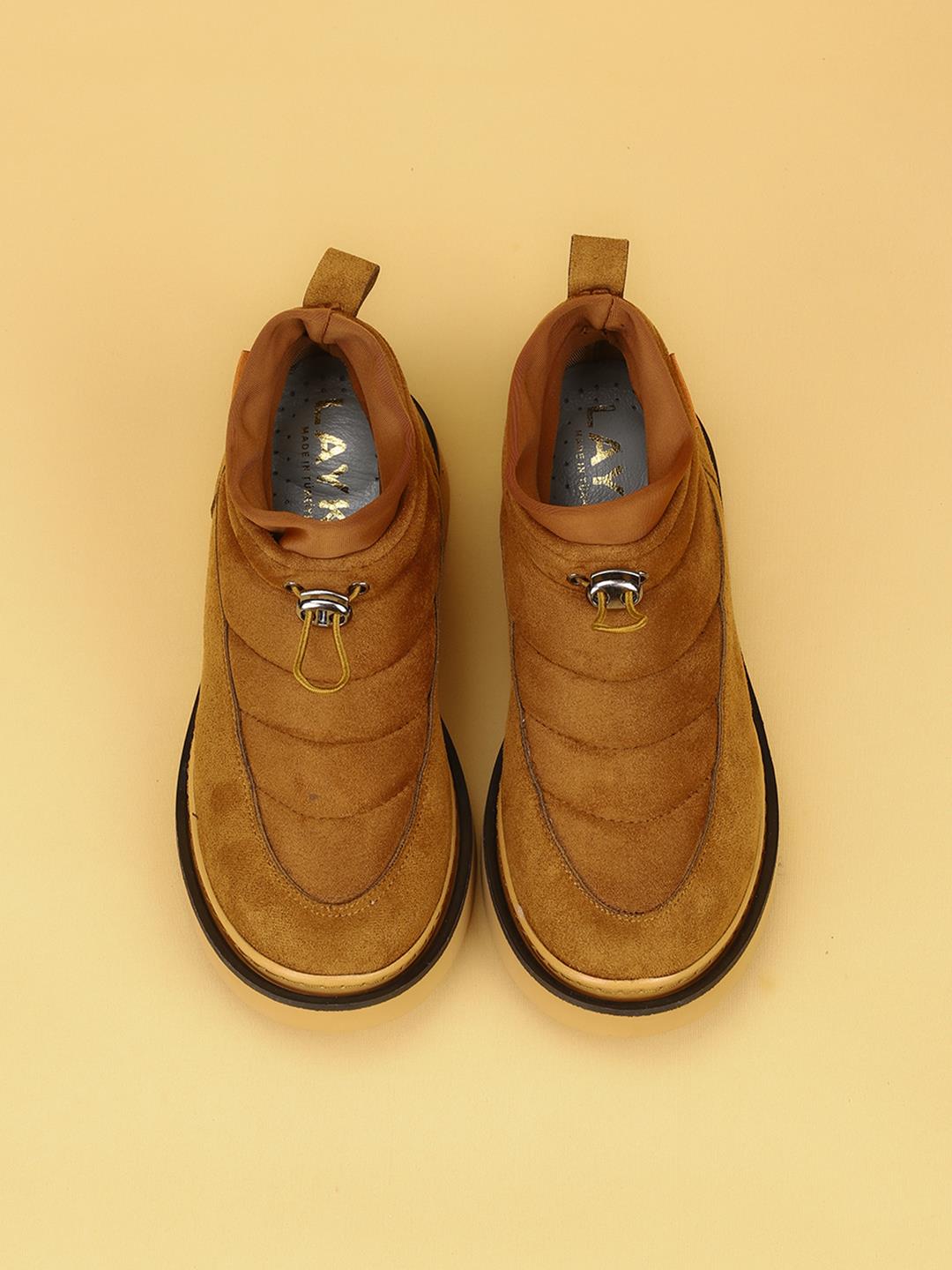 LUXOR Kadın Dolgulu Kışlık Taba Sneaker Bot