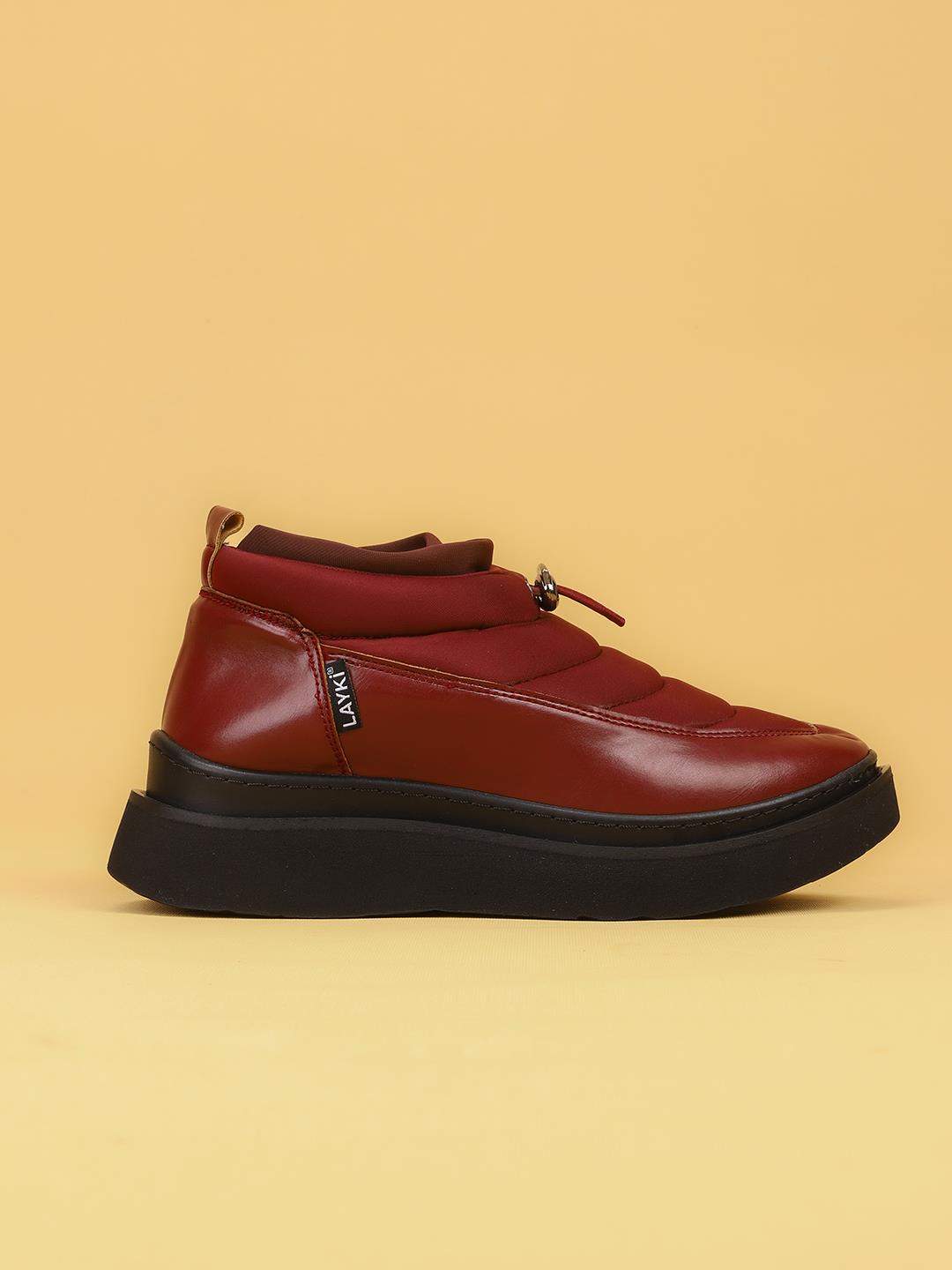 LUXOR Kadın Dolgulu Kışlık Bordo Sneaker Bot