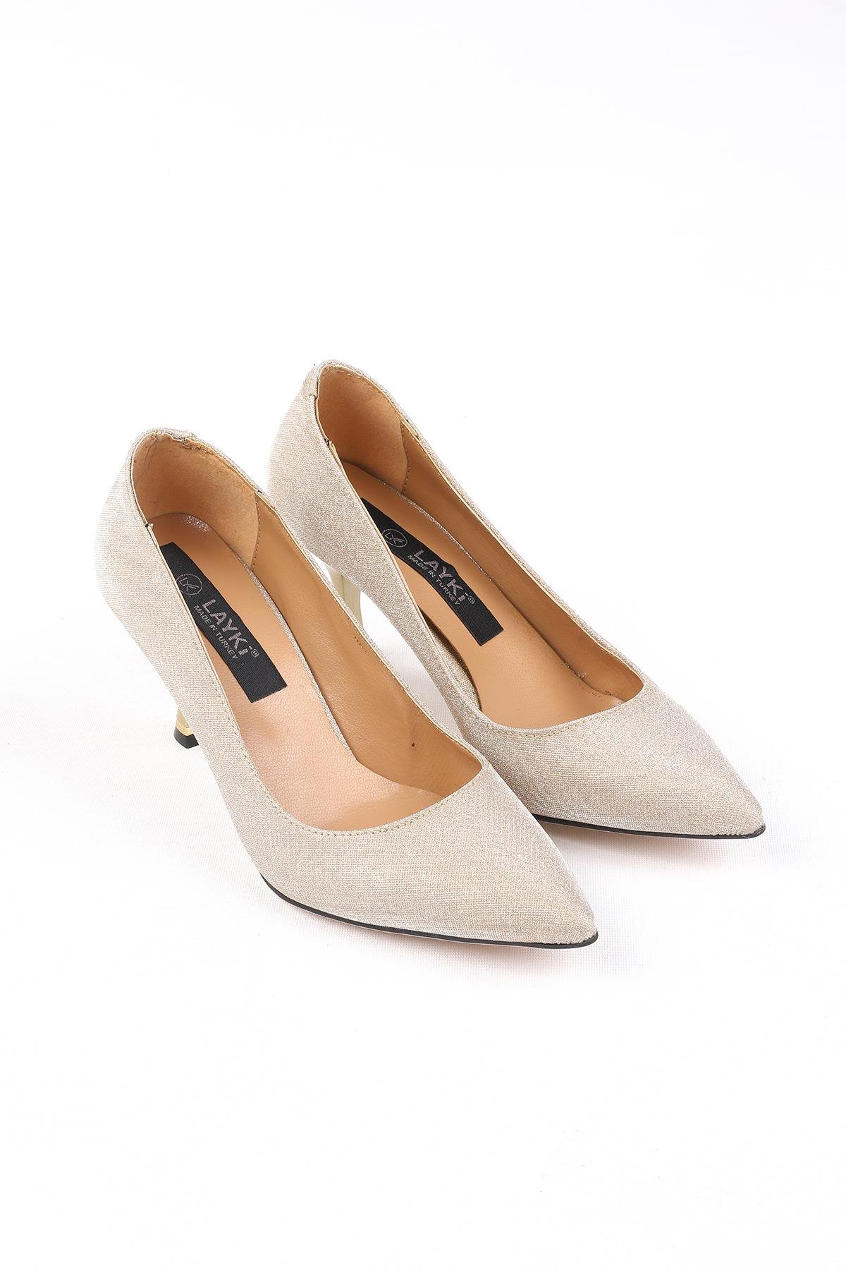 Sirella Parlak Altın Renkli Yüksek Topuklu Ayakkabı