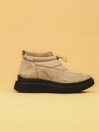 LUXOR Kadın Dolgulu Kışlık Bej Sneaker Bot